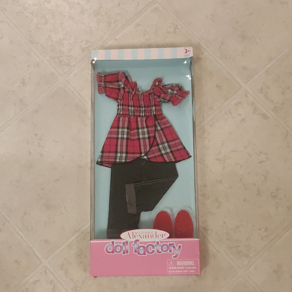 New!Madame Alexander Plaid Doll Outfit